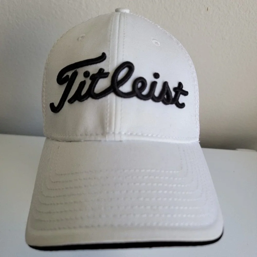 Titleist FootJoy FJ Golf Hat Cap Logo White Black New Era Size Medium Large